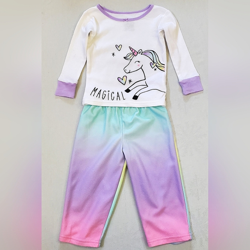Carter's Rainbow Unicorn (2) Piece Long Sleeve Pajamas Baby Girl Size 18 Months
